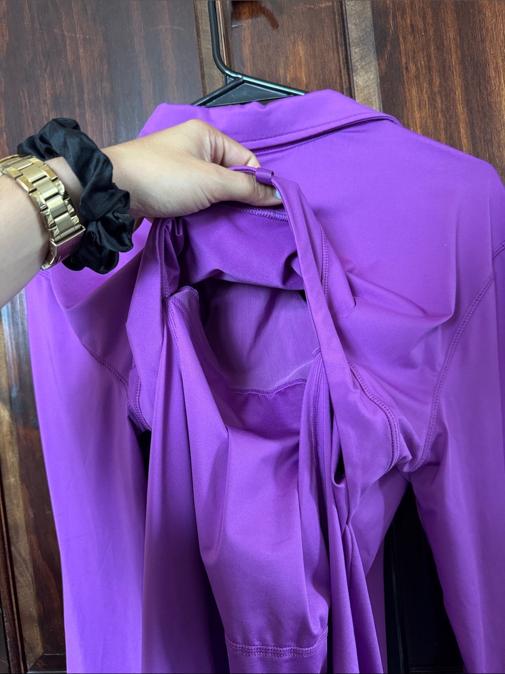 Large Ranch Dress’n Vented Performance Rodeo Shirt Bright Purple - Picture 4 of 6
